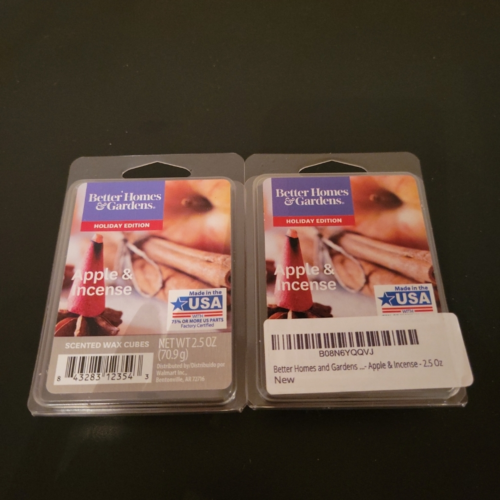 2 Packs Scented Wax Cubes Melts Apple & Incense